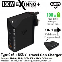 EGO Exinno+ 180W 即時速度顯示 6USB充電器 EX120