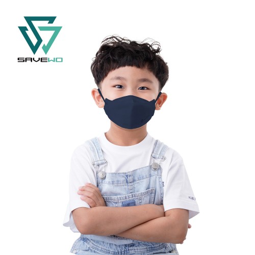 SAVEWO 3DMASK 救世超立體兒童防護口罩 深藍色「適合人群：2-6歲幼童」 KS Size  - 細碼 (30片/盒 ，獨立包裝)