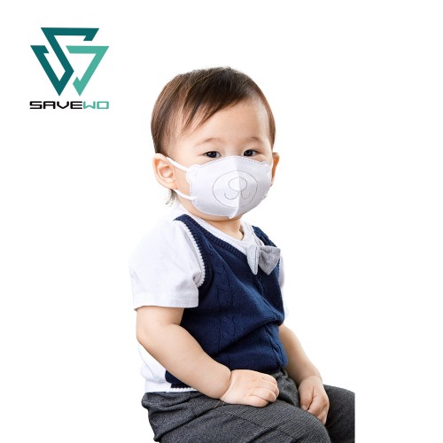 SAVEWO 3DBEAR 救世立體啤口罩 白色 (30片/盒 ，獨立包裝) (6-24月嬰幼兒適用)