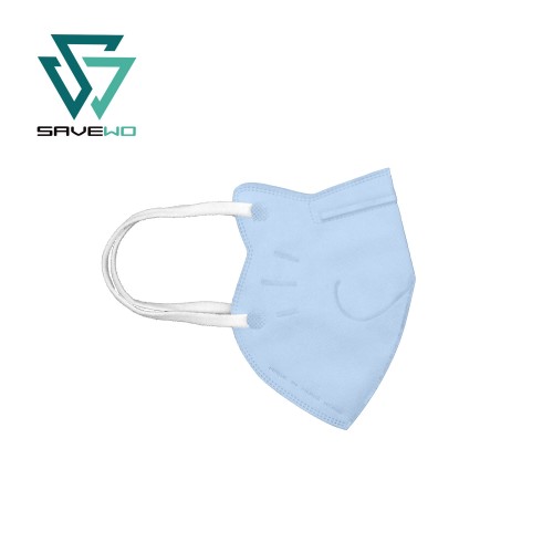 SAVEWO 3DMEOW FOR KIDS S2 Blue 救世立體喵兒童防護口罩 S2 粉藍色 (30片/盒 ，獨立包裝) (2-6歲幼年適用)