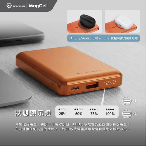 Savewo MagCell MC1003 10000mAh 磁吸無線行動電源