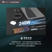 SAVEWO PowerCable MIX 240W PD3.1 救世 4合1 極速充電線 1.2米