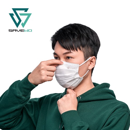 SAVEWO PremiumMask 救世超卓口罩 175mm*95mm 中碼 純白色 (30片/盒 ，獨立包裝)