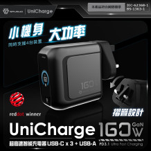 SAVEWO UniCharge 160W GaN 高功率智能充電器