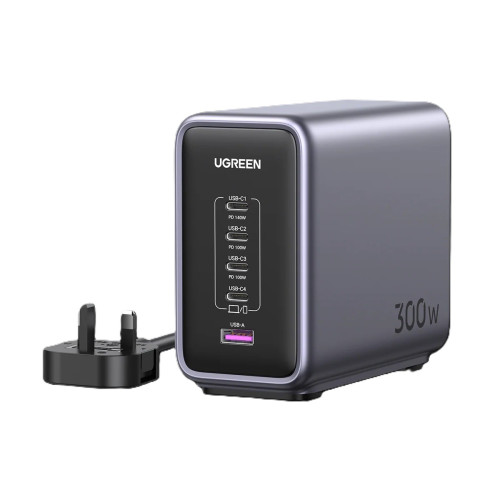 UGREEN 綠聯 90904B PD3.1 5-port 300W TYPC-C x 4 + USB x 1 GAN 充電器
