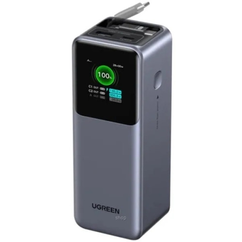 Ugreen 綠聯 165W Nexode 快充行動電源20000mAh 附可伸縮 Type-C線 (PB726-95670B)